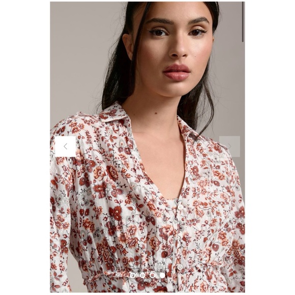 NWOT Anthropologie Smocked Buttondown Blouse  Size Small - Picture 4 of 16